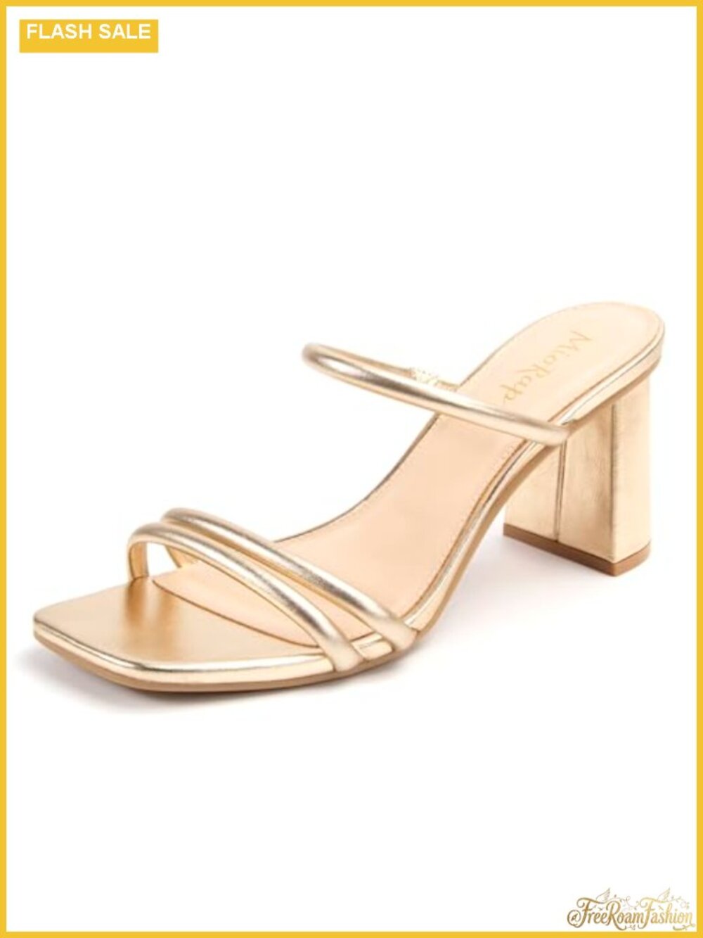 Women's Square Toe Chunky Block Heel Sandals Strappy Slip On Dressy Heels
